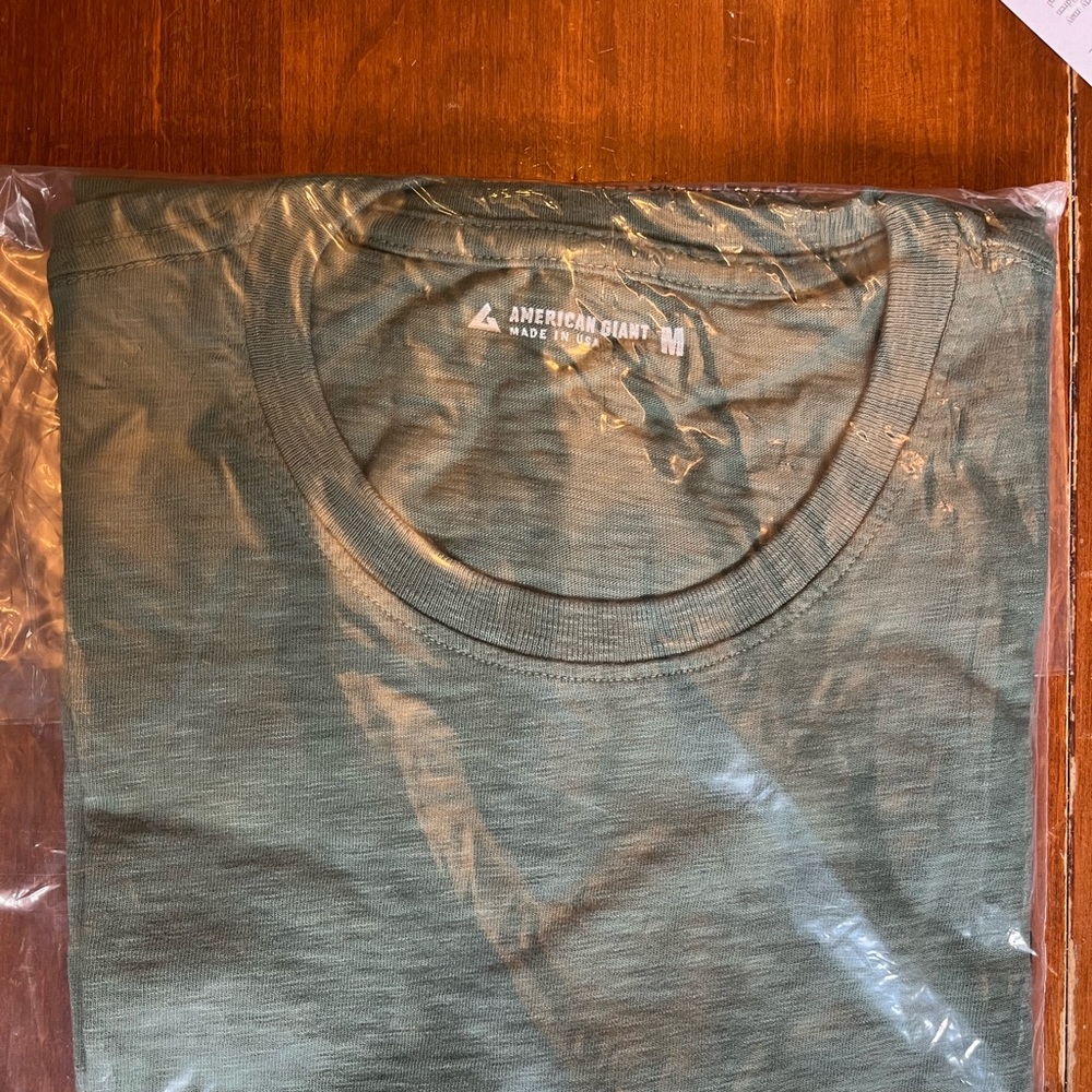 American Giant Premium Slub Crew Tee- dusty cactus color